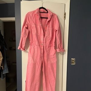 Old Navy Pink Denim Coveralls - M
